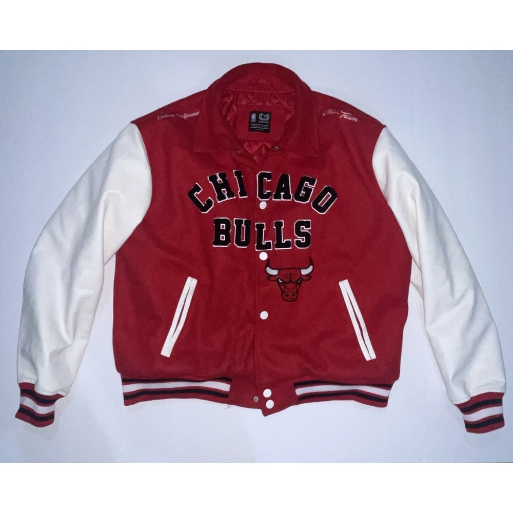 Chicago Bulls Varsity Jacket NBA Red Wool Leather XL G-III Sports Retro Style